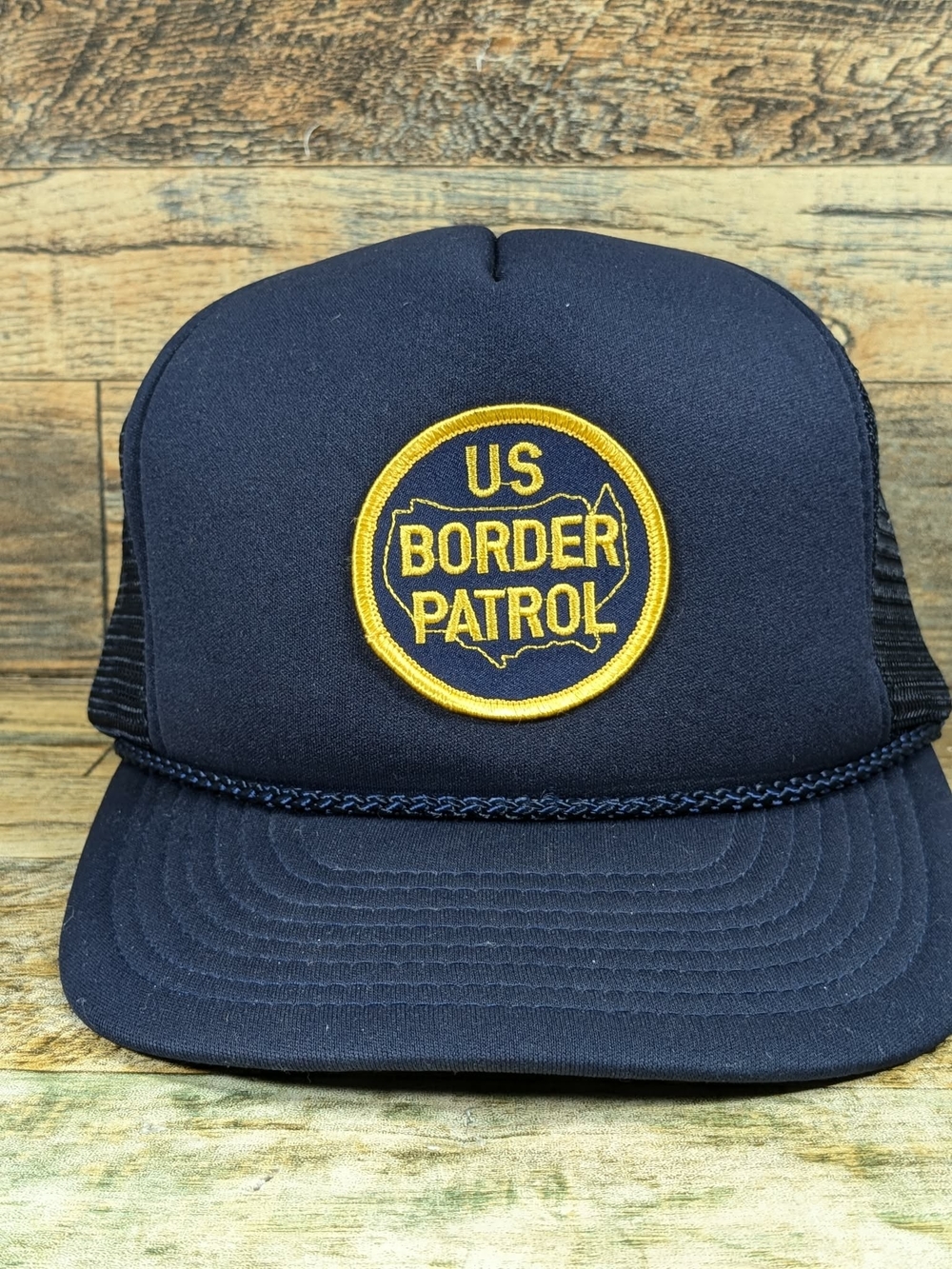 Vintage US Border Patrol Patch Mesh Snapback Trucker Hat Cap